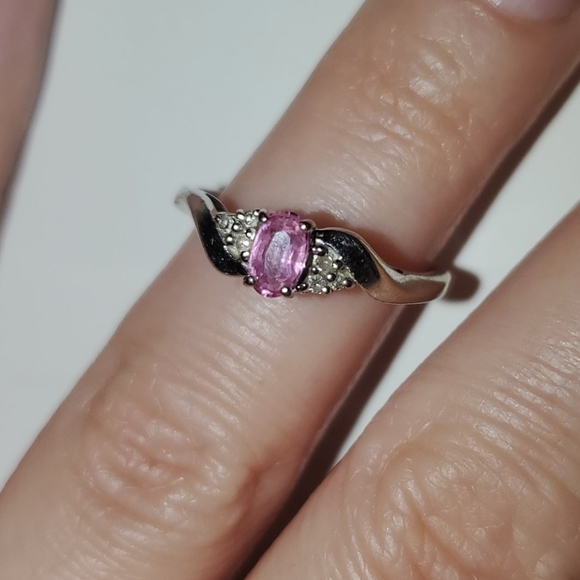 Kay Jewelers Jewelry - 10k White Gold Ring:Diamonds, lab created Sapphire